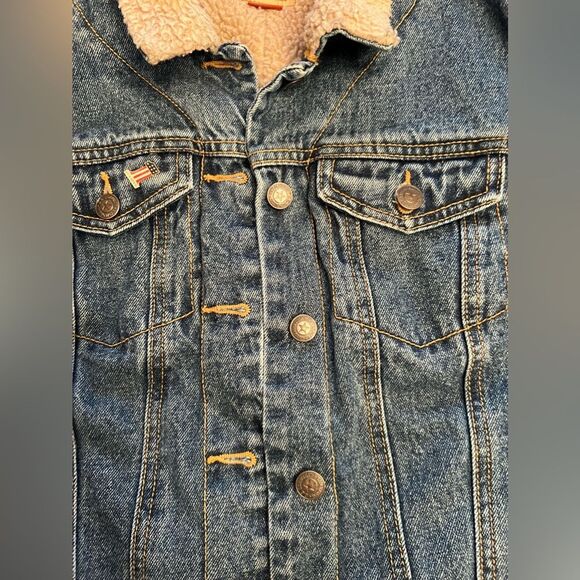 C.E. Schmidt Workwear Jacket womens large Blue Denim Insulated Coat - Picture 6 of 6